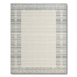 Grey Geometric Border Area Rug
