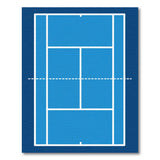 ODIKA Washable Blue Tennis Court Area Rug, Low Pile Non-Slip Sporty Mat for Kids & Game Rooms