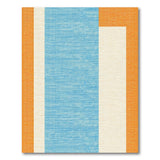 Orange Border Blue Vertical Stripe Area Rug