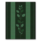Emerald Green Vertical Stripe Leaf Rug
