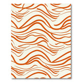 Vibrant Orange Wavy Stripe Area Rug