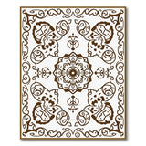 Ornate Brown Border Traditional Persian Area Rug