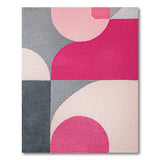 Pink Gray Abstract Geometric Area Rug