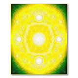 Radiant Yellow Mandala Geometric Area Rug