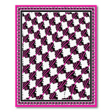 Bold Pink Black Houndstooth Geometric Area Rug