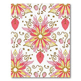 Vibrant Pink Yellow Floral Medallion Rug