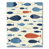 Striped Blue Fish Coastal Area Rug