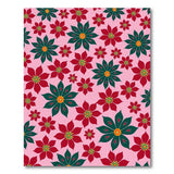 Pink Poinsettia Floral Pattern Rug