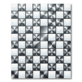 Brushed Silver Checkerboard Area Rug