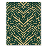 Elegant Green Gold Arabesque Persian Area Rug