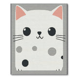Cute Kawaii Cat Face Area Rug