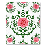 Floral Vintage Pink Rose Floral Vintage Area Rug