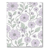 Floral Vintage Purple Floral Line Art Area Rug
