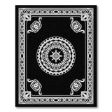 Traditional Persian Elegant Black White Mandala Area Rug