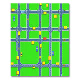 Pixel Art City Street Kids Area Rug