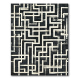 Intricate Maze Geometric Area Rug - Black White