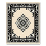 Traditional Persian Black and White Ornate Black Mandala Persian Area Rug