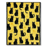 Playful Black Cats on Sunny Yellow Area Rug