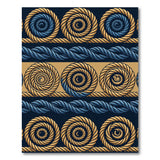Navy Gold Twisted Rope Coil Rug