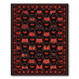 Spooky Red Black Cats Persian Rug