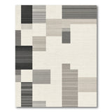 Black and White Modern Geometric Black Stripe Area Rug