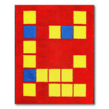 Vibrant Red Pixel ODIKA Letters Area Rug