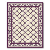 Purple Trellis Lattice Cream Area Rug