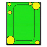 Vibrant Green Area Rug with Yellow Circles