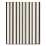Black Vertical Stripe Beige Area Rug
