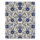 Navy Blue Floral Vintage Area Rug