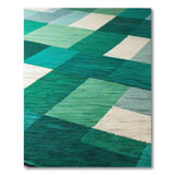 Green Geometric Patchwork Area Rug