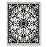 Intricate Black White Persian Medallion Area Rug