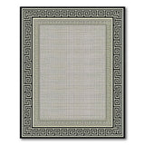 Greek Key Black Border Area Rug