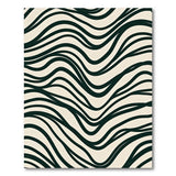 Abstract Wavy Black Lines Area Rug