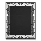 Bold Geometric Frame Black White Area Rug