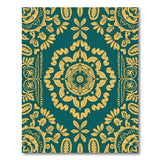 Teal and Gold Traditional Persian Area Rug