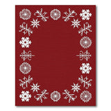 Ornate Red Snowflake Floral Area Rug