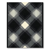Black and White Black White Diamond Grid Area Rug