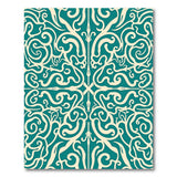 Teal Persian Floral Scroll Area Rug