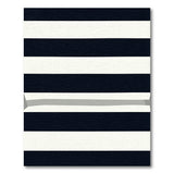 Black White Striped Area Rug with Grey Sword Graphic