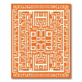 Vibrant Orange Geometric Maze Area Rug
