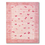 Floral Vintage Whimsical Pink Butterfly Area Rug