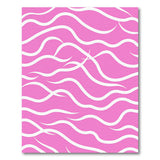 Vibrant Pink Wavy Lines Area Rug
