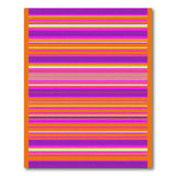 Vibrant Multi-Color Stripe Area Rug with Orange Border