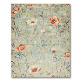 Teal Poppy Floral Area Rug