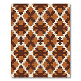Brown Tan Geometric Star Lattice Area Rug