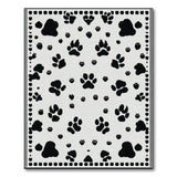 Playful Black Paw Print Area Rug