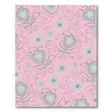 Pink Grey Floral Swirl Area Rug