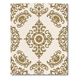 Golden Ornate Damask Medallion Area Rug
