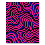 Vibrant Pink Blue Wavy Abstract Area Rug